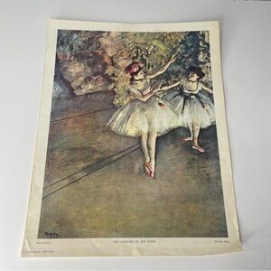 Vintage Edgar Degas Lithograph Print Two Dancers On The Stage Penn Prints 11x14